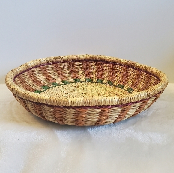 Boho Woven Reed Grass Wall Art Decor Basket - Picture 3 of 7